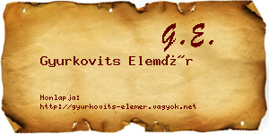 Gyurkovits Elemér névjegykártya