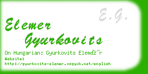 elemer gyurkovits business card